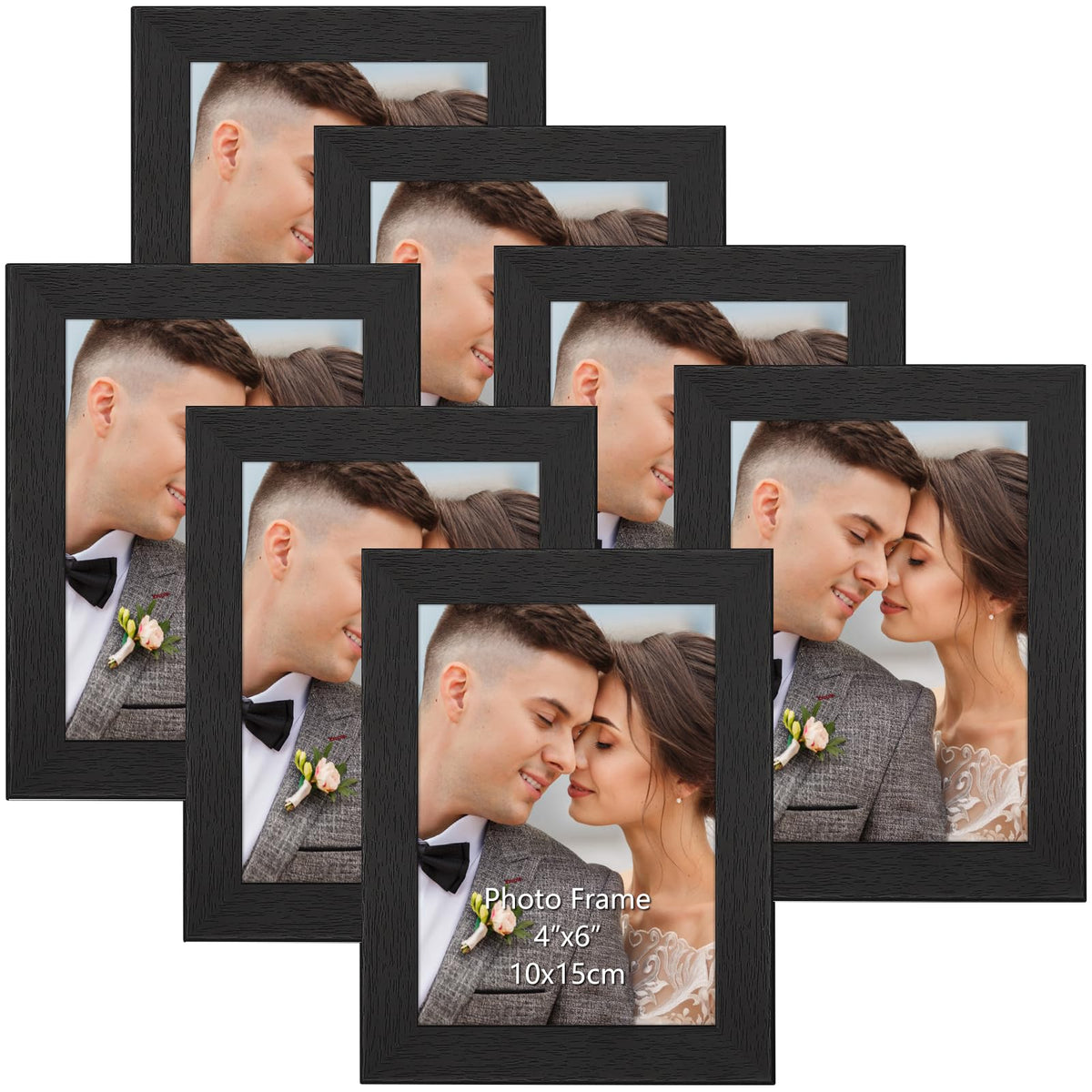 PETAFLOP 5x7 Picture Frame Set of 7, Distressd Rustic Frames Display 5 by 7 Inch Photo for Wall or Tabletop