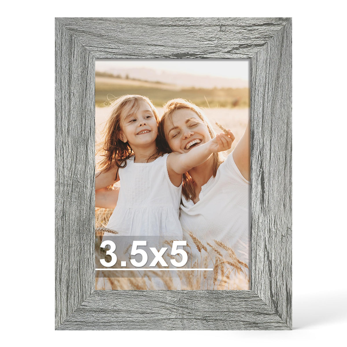Hongkee 4x6 Picture Frame with Real Glass Wood Frame, 1 Pack (Mat 3.5x5)