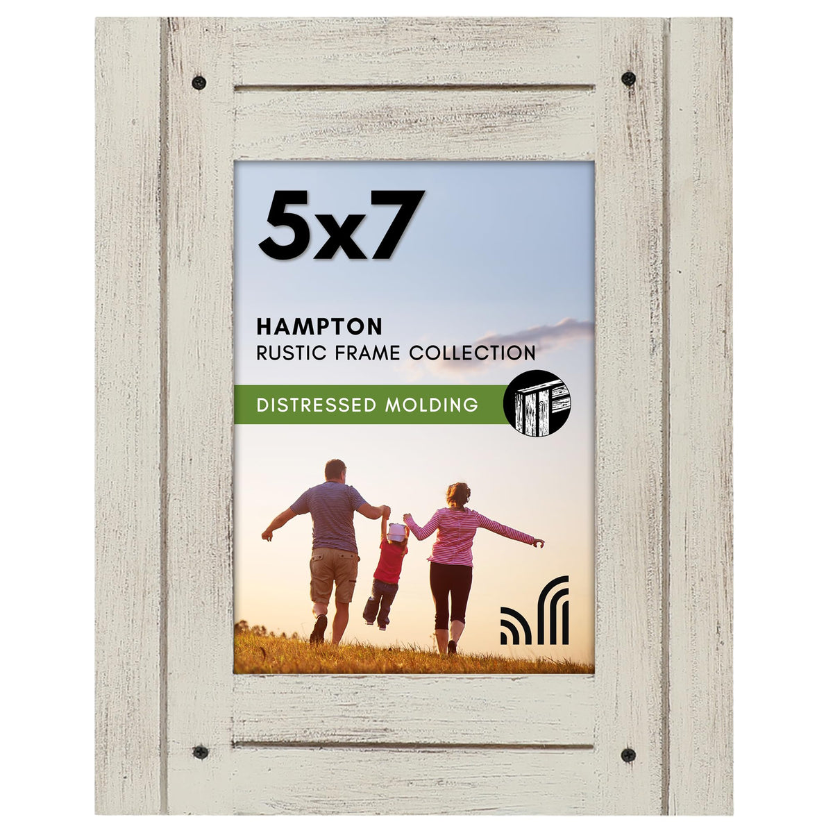 Americanflat 5x7 Picture Frame - Distressed Wood - Charcoal Black