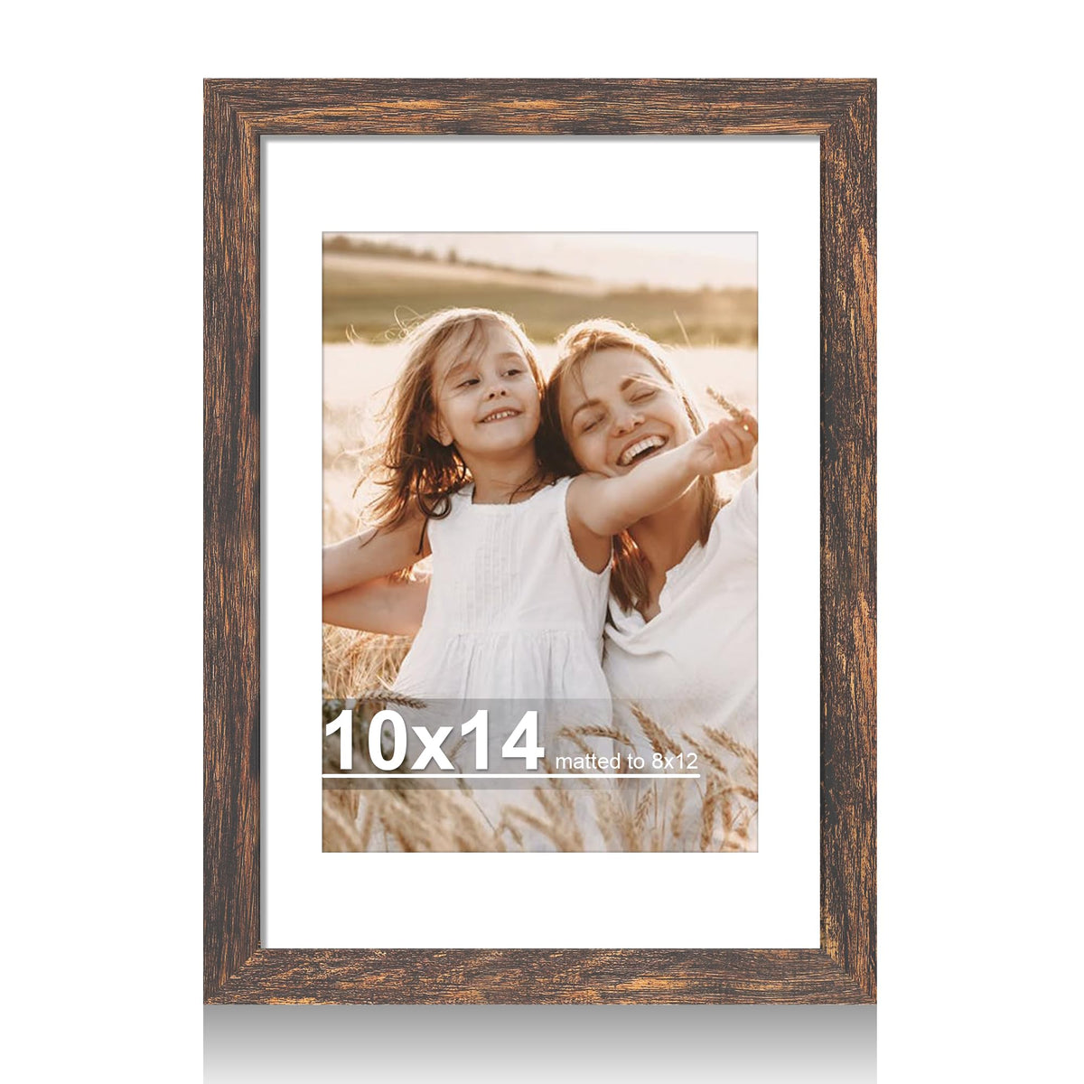 Hongkee 4x6 Picture Frame with Real Glass Wood Frame, 1 Pack (Mat 3.5x5)