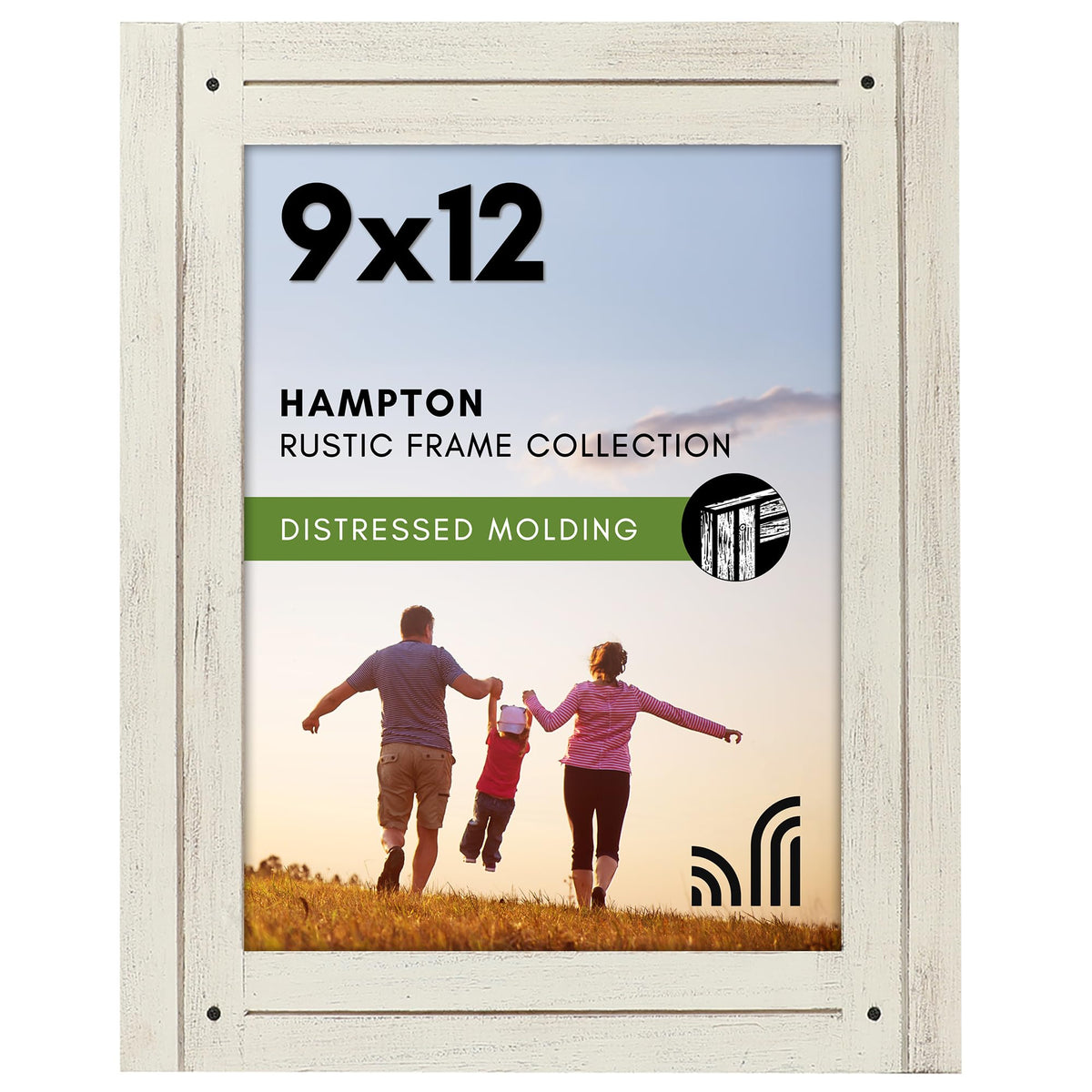 Americanflat 5x7 Picture Frame - Distressed Wood - Charcoal Black
