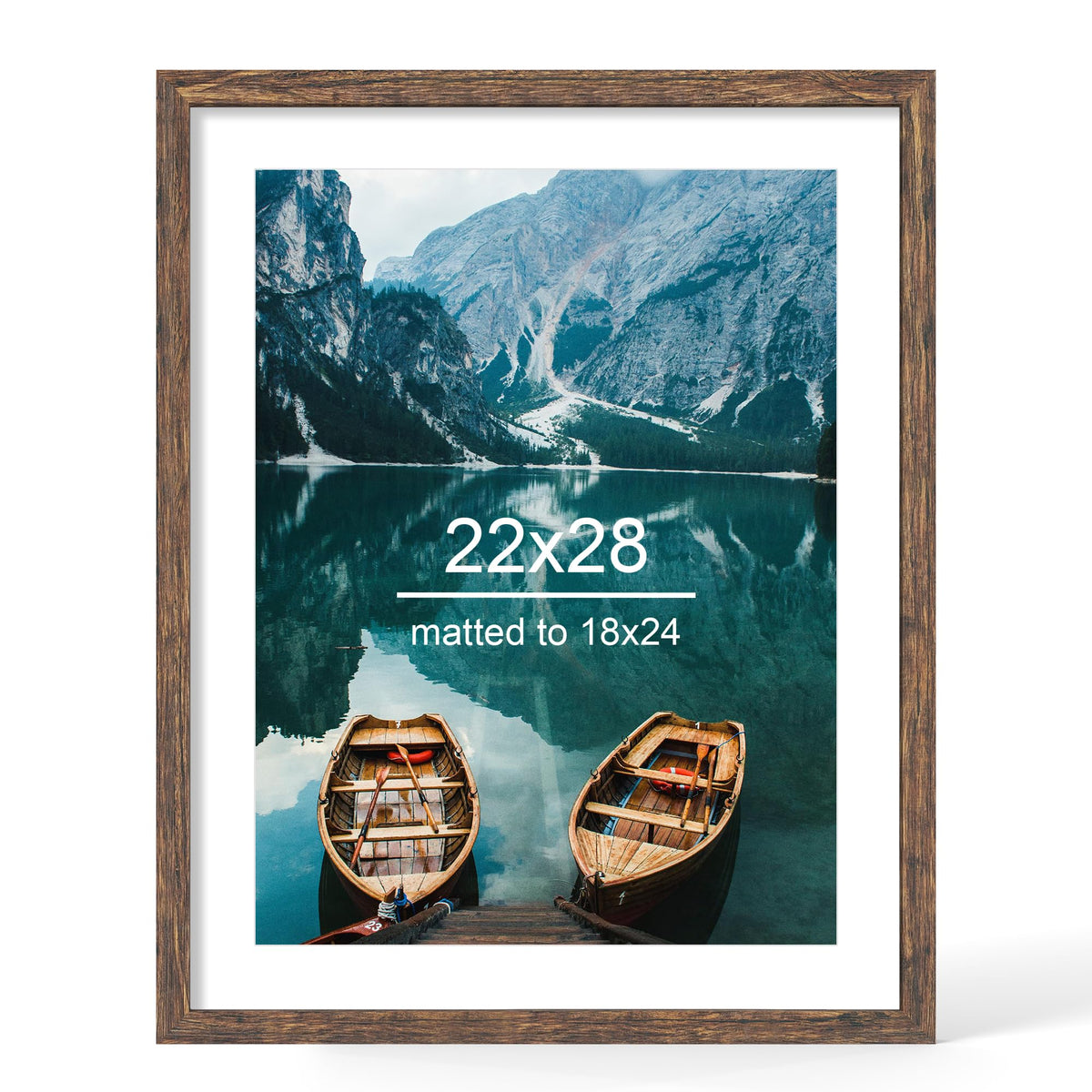 Hongkee 4x6 Picture Frame with Real Glass Wood Frame, 1 Pack (Mat 3.5x5)