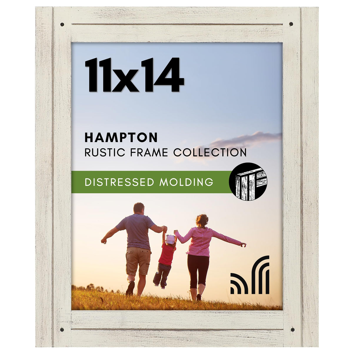 Americanflat 5x7 Picture Frame - Distressed Wood - Charcoal Black