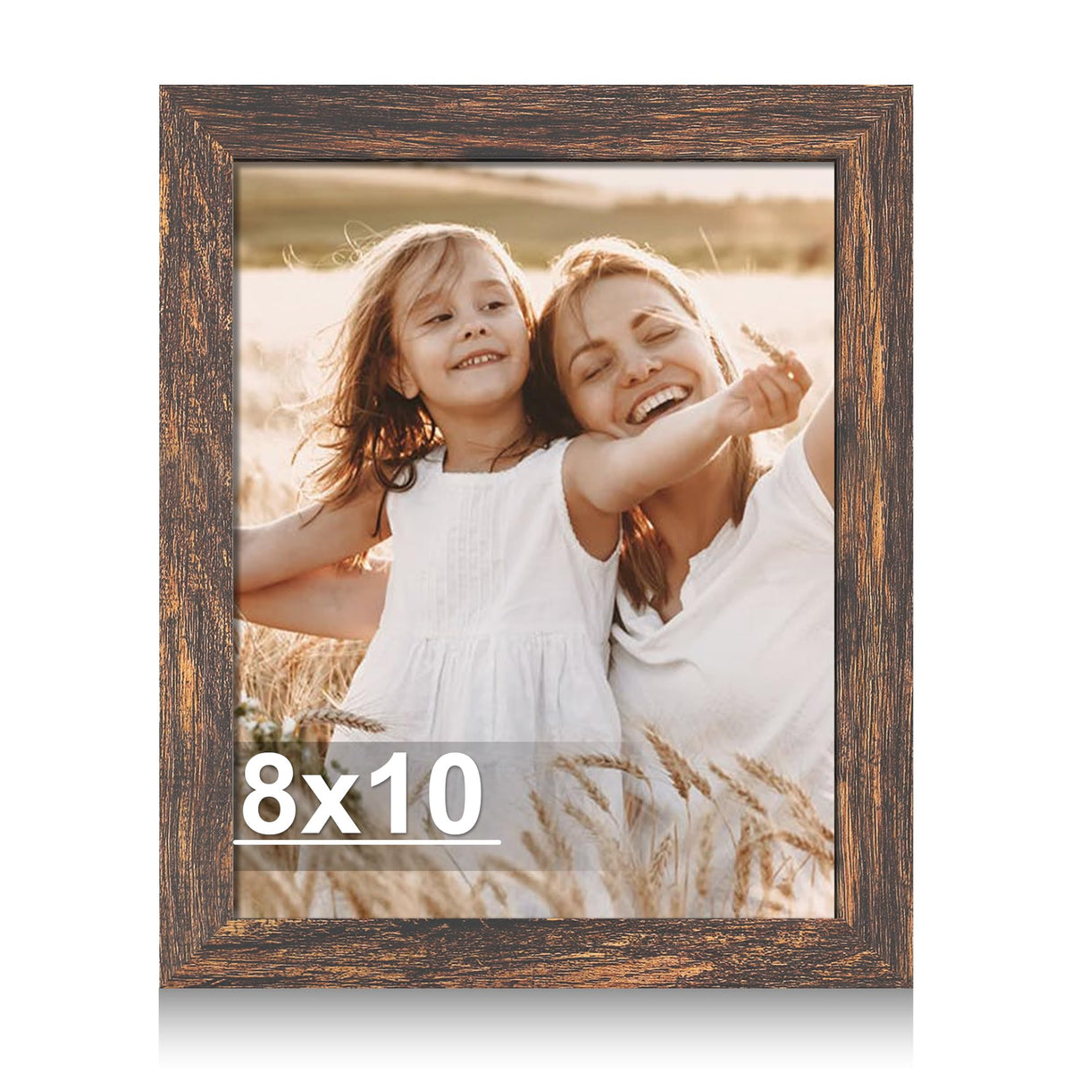 Hongkee 4x6 Picture Frame with Real Glass Wood Frame, 1 Pack (Mat 3.5x5)