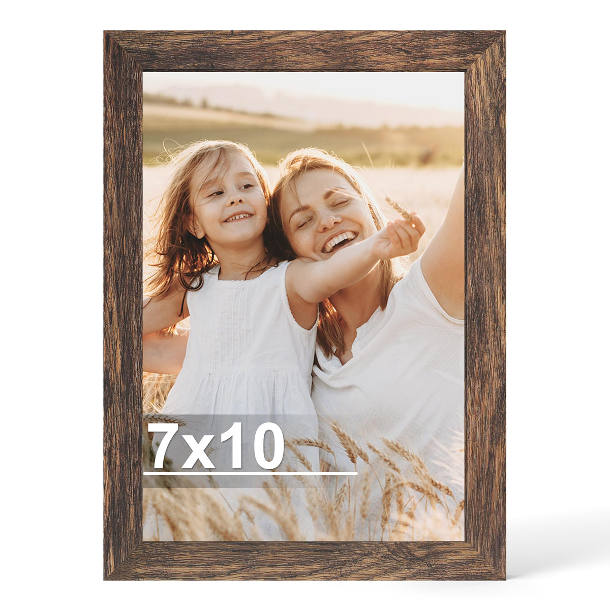 Hongkee 4x6 Picture Frame with Real Glass Wood Frame, 1 Pack (Mat 3.5x5)