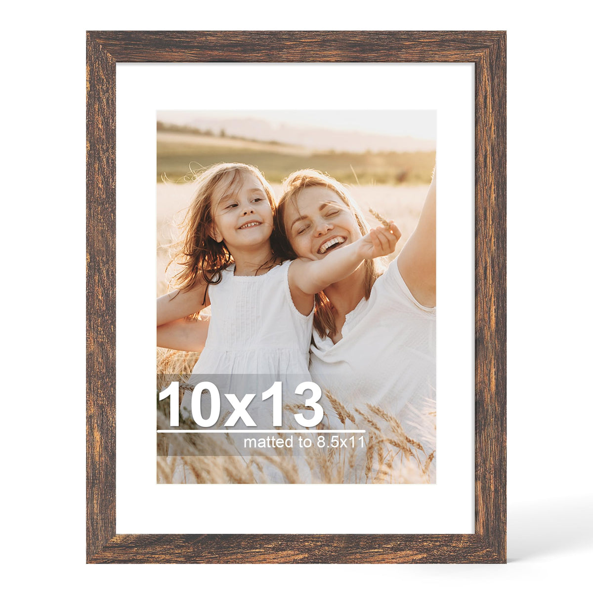 Hongkee 4x6 Picture Frame with Real Glass Wood Frame, 1 Pack (Mat 3.5x5)
