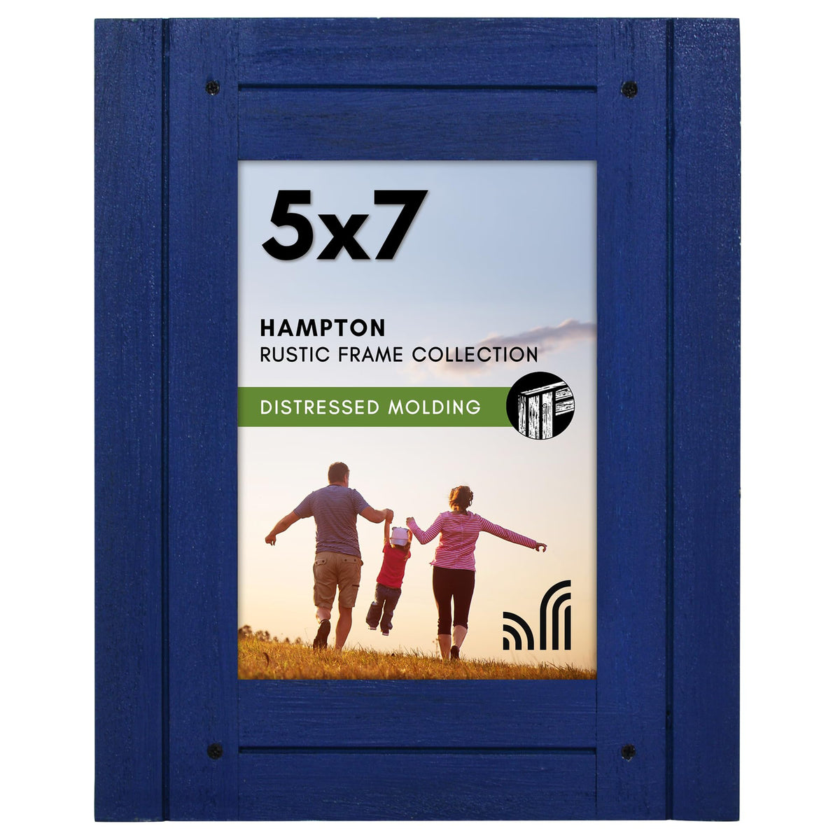 Americanflat 5x7 Picture Frame - Distressed Wood - Charcoal Black