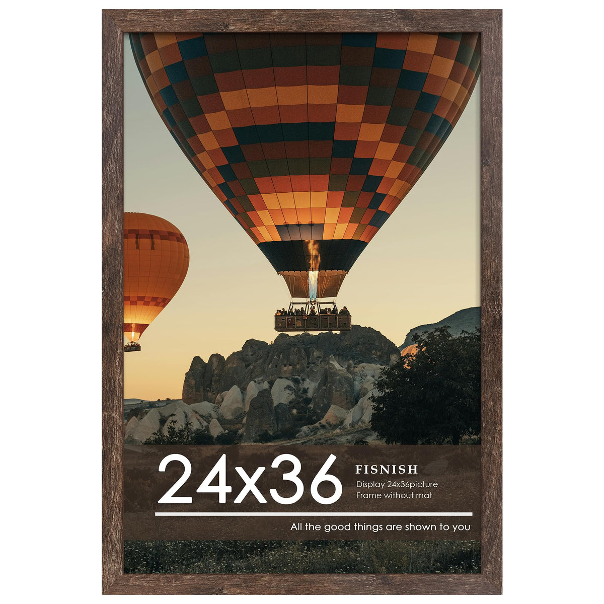 12x16 Picture Frame Brown, Classic Poster Frame for Wall Mounting