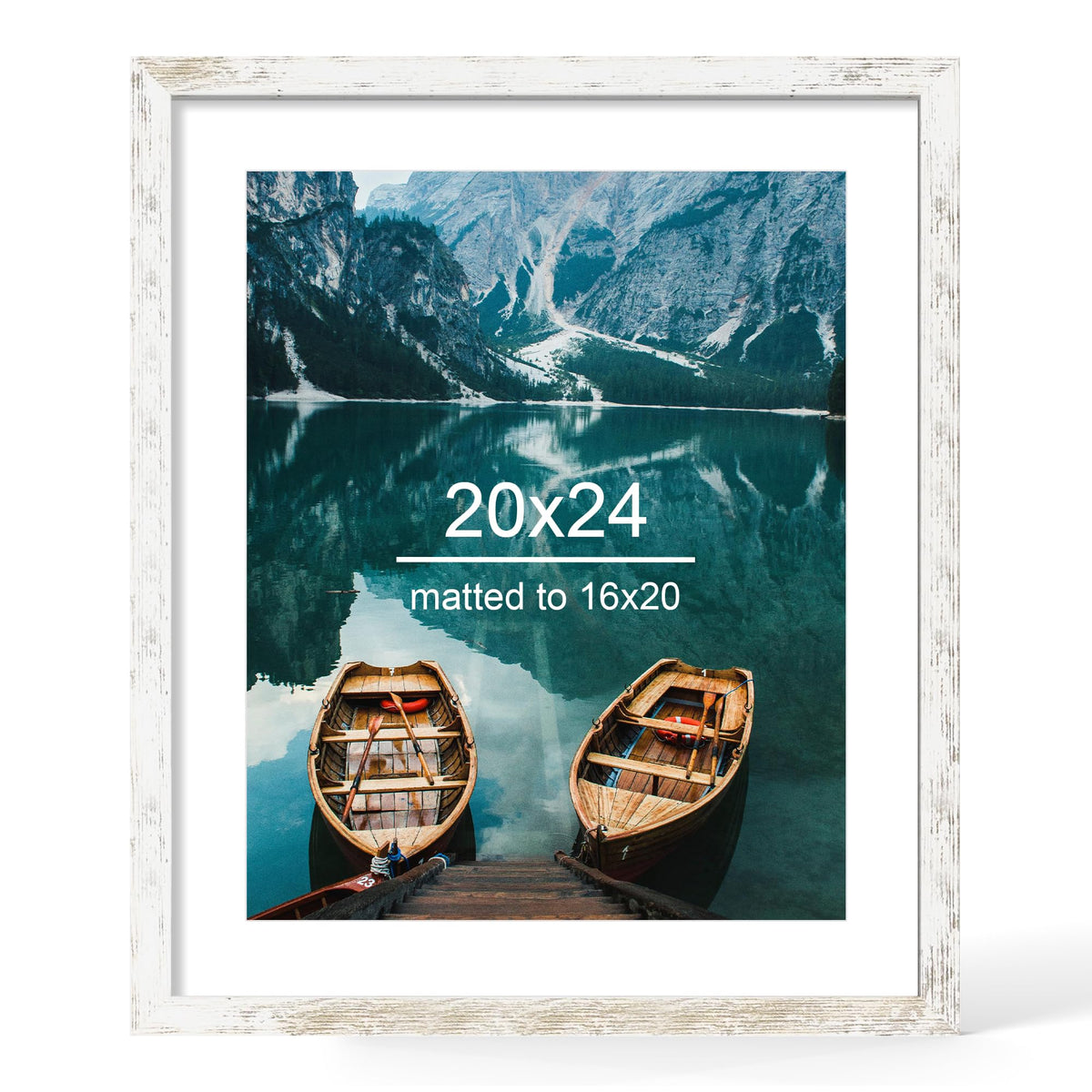 Hongkee 4x6 Picture Frame with Real Glass Wood Frame, 1 Pack (Mat 3.5x5)