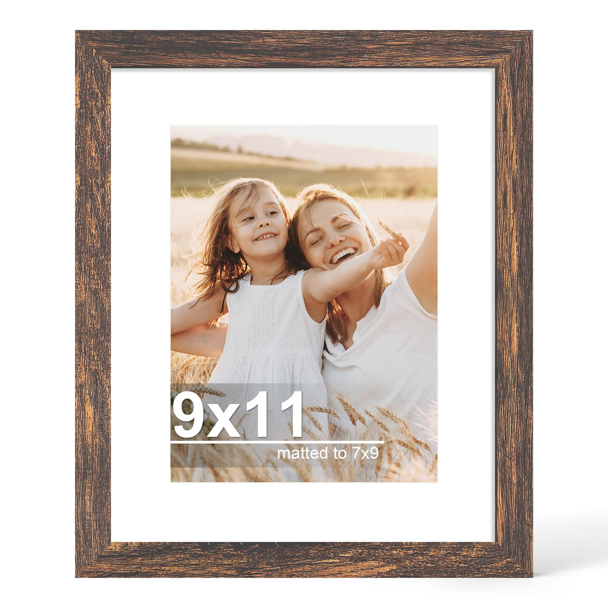 Hongkee 4x6 Picture Frame with Real Glass Wood Frame, 1 Pack (Mat 3.5x5)