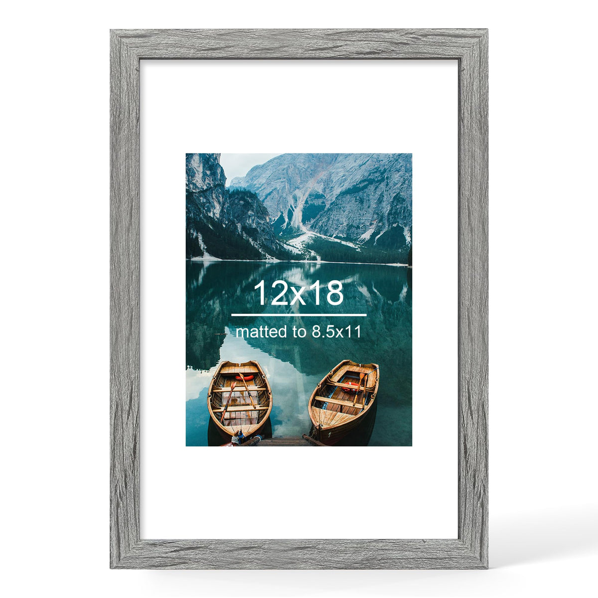 Hongkee 4x6 Picture Frame with Real Glass Wood Frame, 1 Pack (Mat 3.5x5)