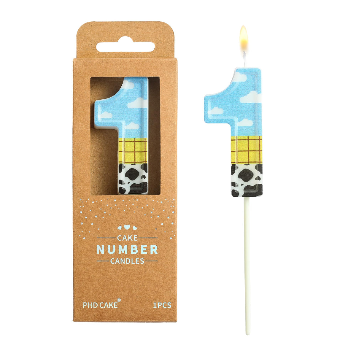 PHD CAKE 2.76 Inch Number 2 Toy Inspired Birthday Candles, Cartoon Story Number Candles, Cake Number Candles, Party Celebration, Style Candle