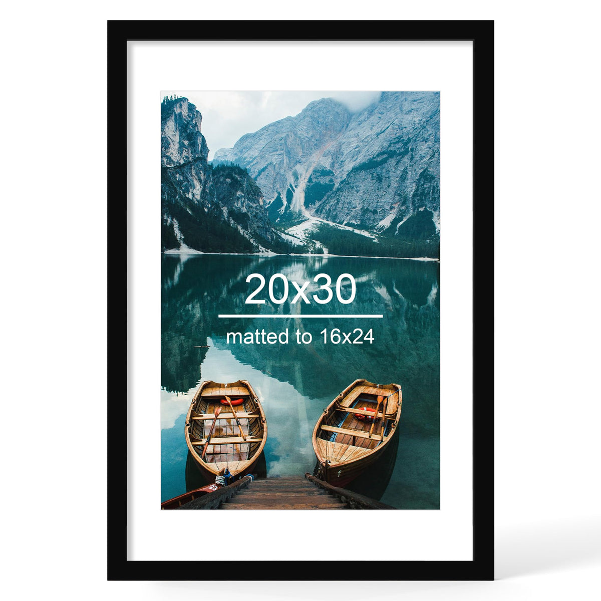 Hongkee 4x6 Picture Frame with Real Glass Wood Frame, 1 Pack (Mat 3.5x5)