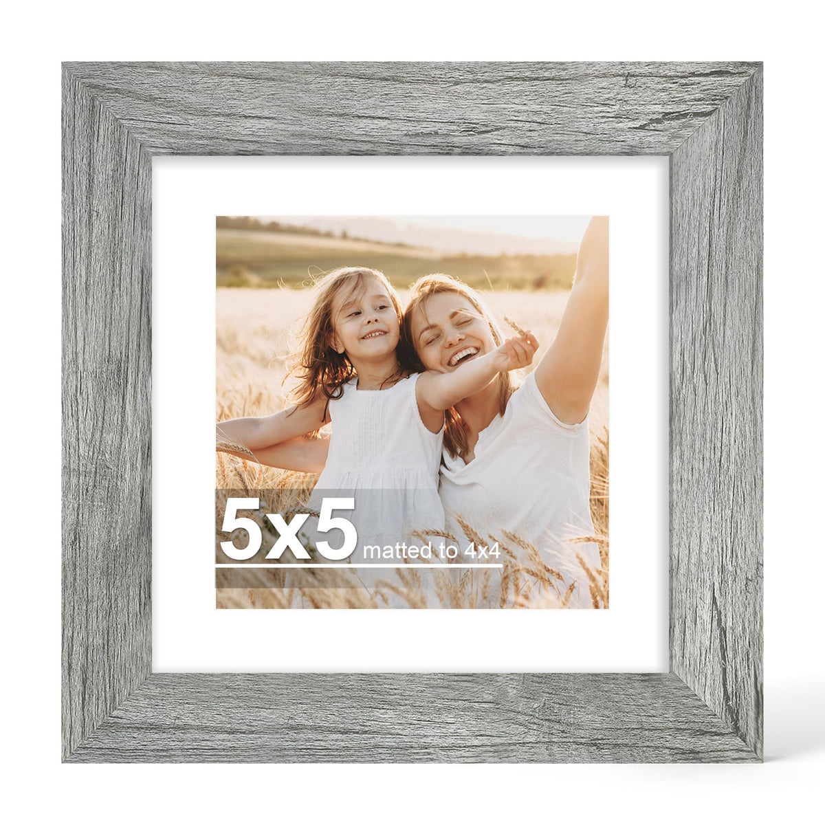 Hongkee 4x6 Picture Frame with Real Glass Wood Frame, 1 Pack (Mat 3.5x5)