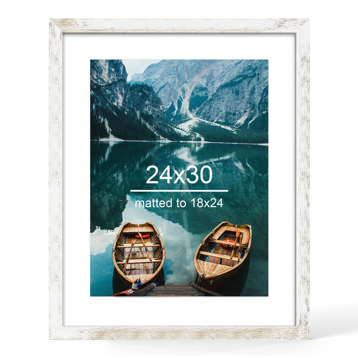 Hongkee 4x6 Picture Frame with Real Glass Wood Frame, 1 Pack (Mat 3.5x5)