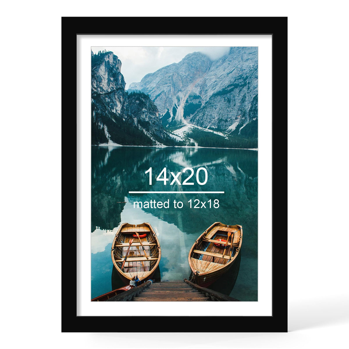 Hongkee 4x6 Picture Frame with Real Glass Wood Frame, 1 Pack (Mat 3.5x5)