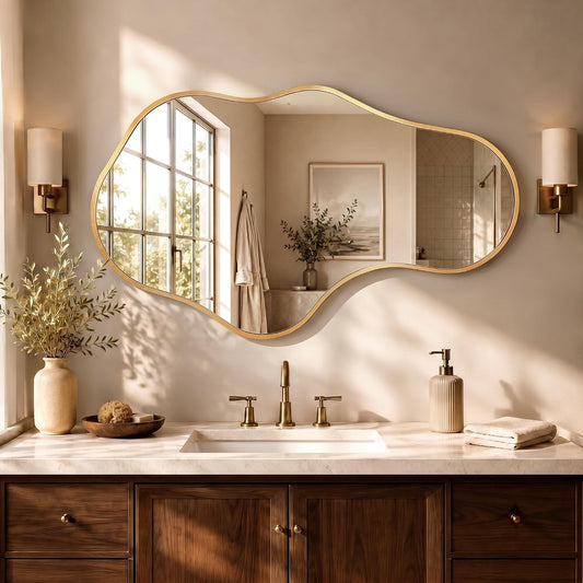 Bathroom Mirror for Over Sink-Gold Room Decor Wall Mirror 22"x 36"
