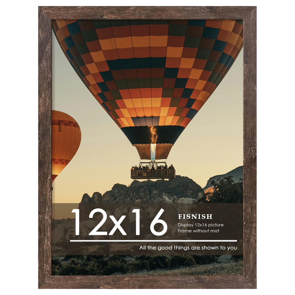 12x16 Picture Frame Brown, Classic Poster Frame for Wall Mounting