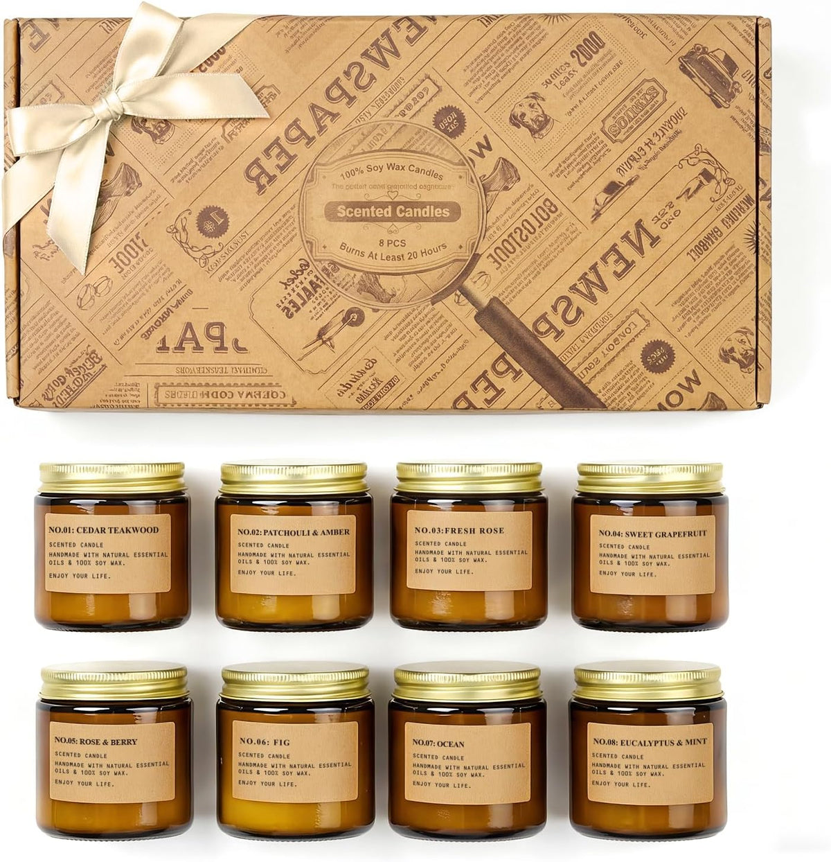 Scented Candles for Home,8 Pack Soy Wax Candle Set,Scented Candles Gift Set