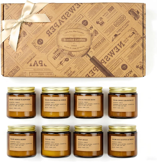 Scented Candles for Home,8 Pack Soy Wax Candle Set,Scented Candles Gift Set