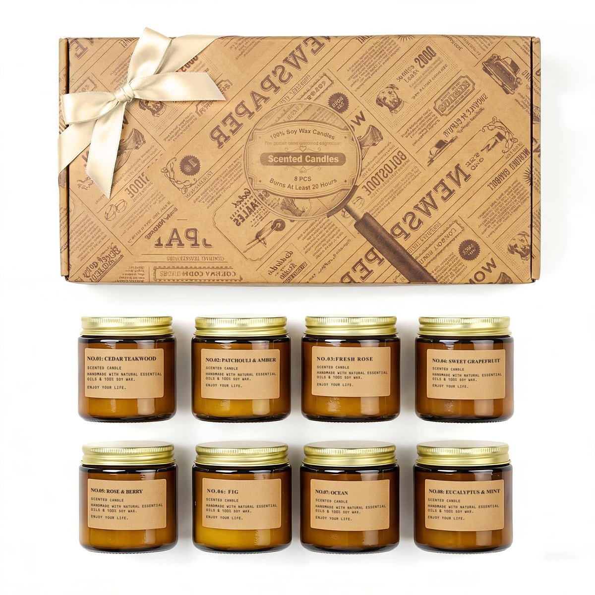 Scented Candles for Home,8 Pack Soy Wax Candle Set,Scented Candles Gift Set