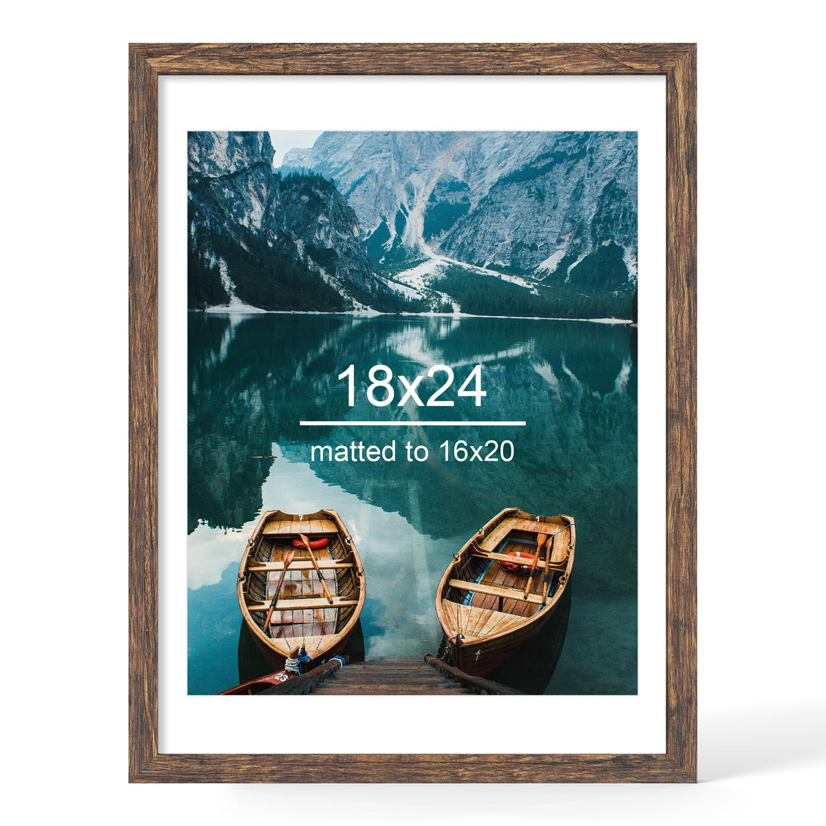 Hongkee 4x6 Picture Frame with Real Glass Wood Frame, 1 Pack (Mat 3.5x5)
