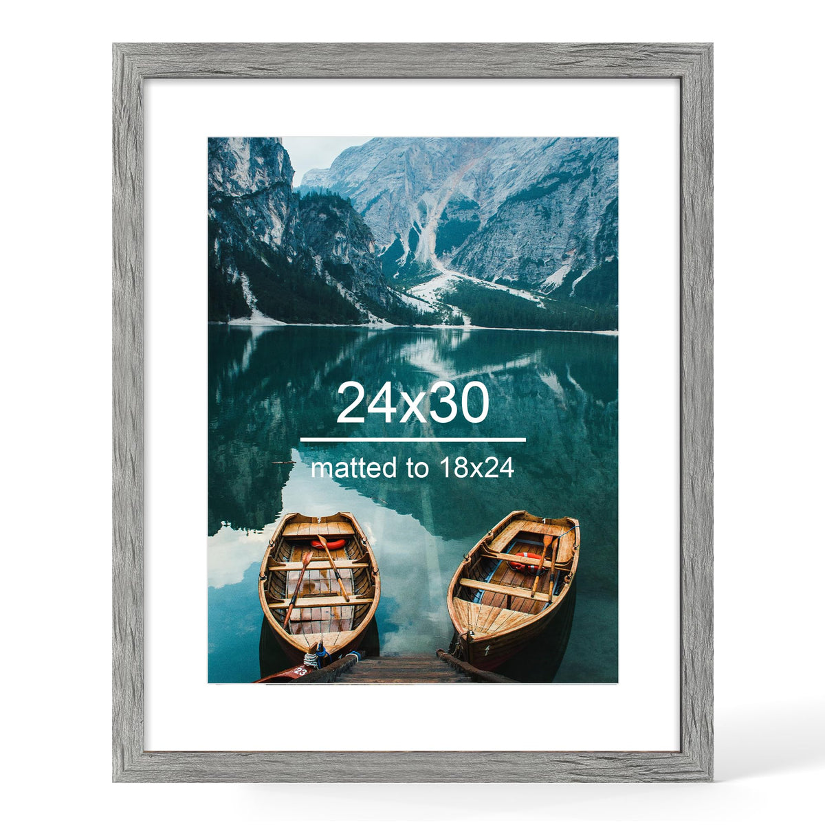 Hongkee 4x6 Picture Frame with Real Glass Wood Frame, 1 Pack (Mat 3.5x5)
