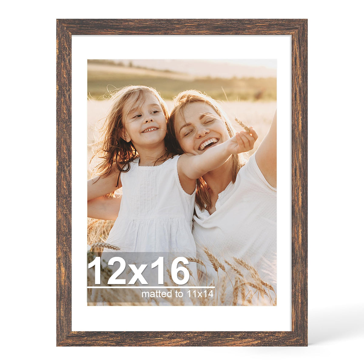 Hongkee 4x6 Picture Frame with Real Glass Wood Frame, 1 Pack (Mat 3.5x5)