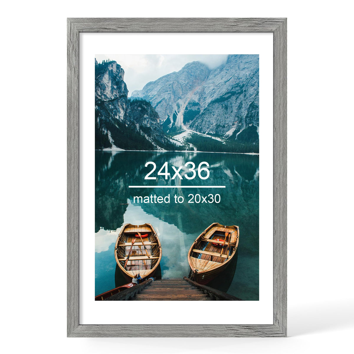 Hongkee 4x6 Picture Frame with Real Glass Wood Frame, 1 Pack (Mat 3.5x5)