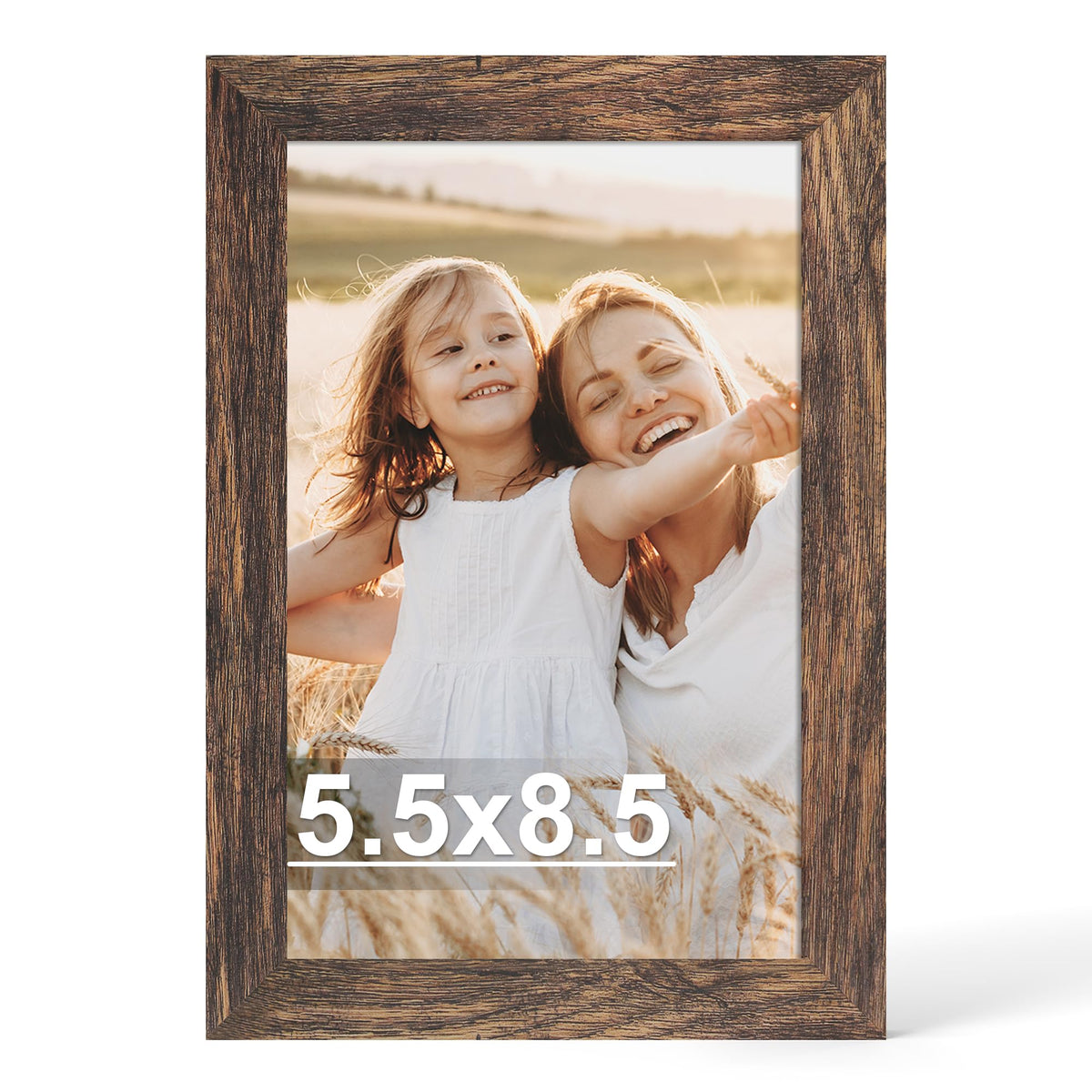 Hongkee 4x6 Picture Frame with Real Glass Wood Frame, 1 Pack (Mat 3.5x5)