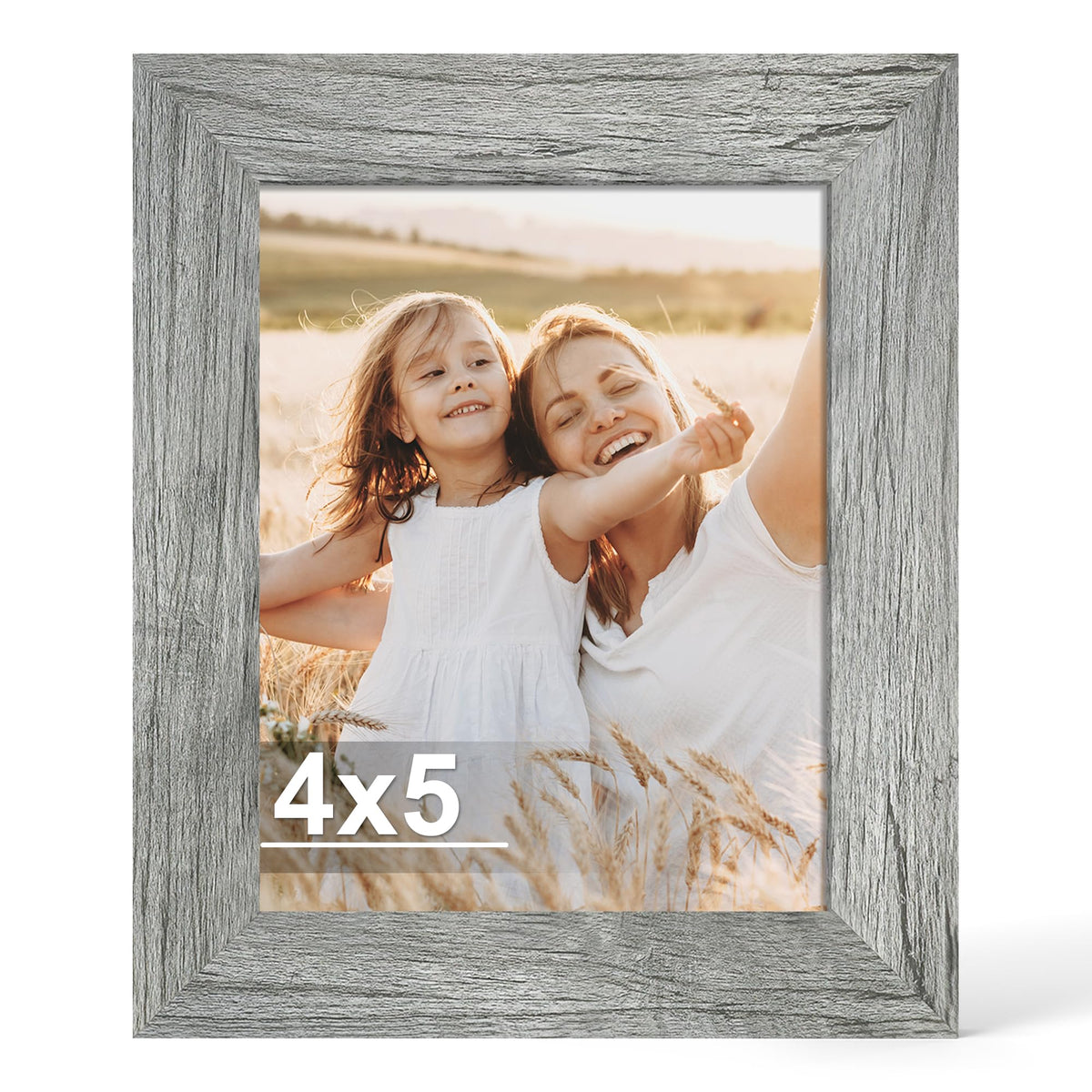 Hongkee 4x6 Picture Frame with Real Glass Wood Frame, 1 Pack (Mat 3.5x5)
