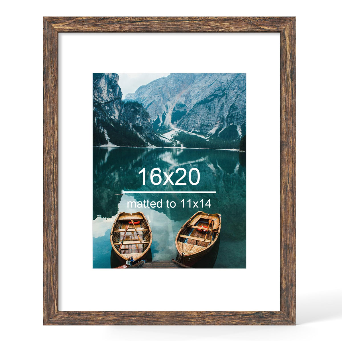 Hongkee 4x6 Picture Frame with Real Glass Wood Frame, 1 Pack (Mat 3.5x5)