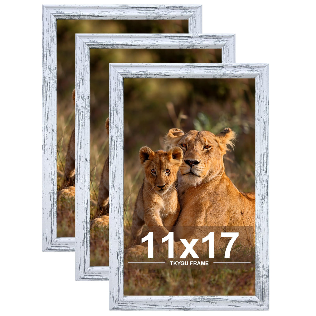 11x17 Picture frame set of 3,Modern Style Woode frames Wall Mounting Horizontally or Vertically, 11 by 17 Wall Gallery Poster Photo Frame with Shatter Resistant Plexiglass,best gift
