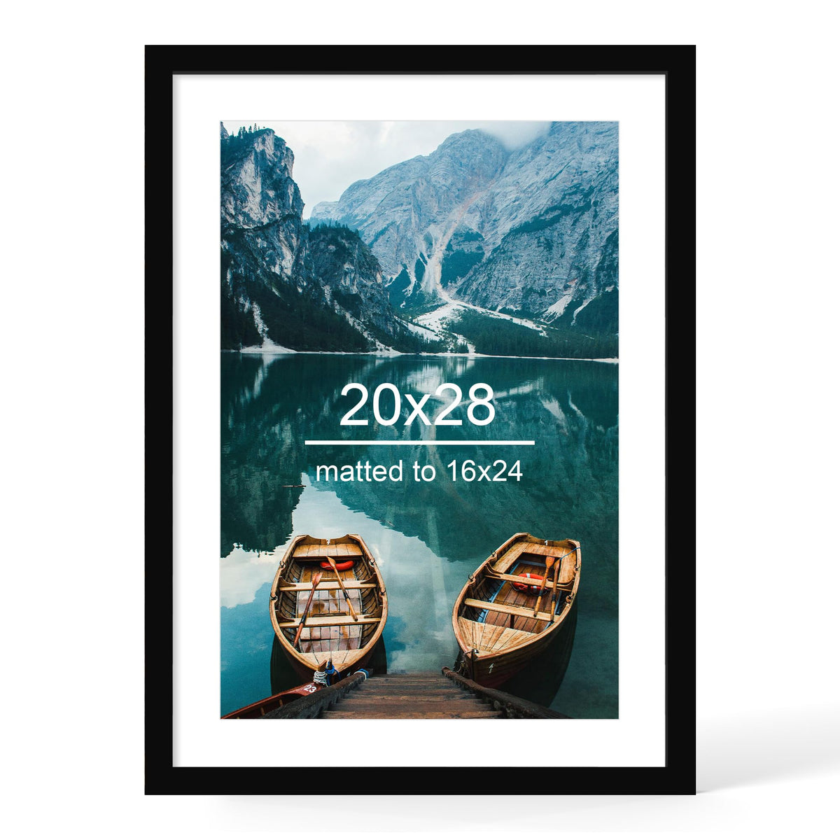 Hongkee 4x6 Picture Frame with Real Glass Wood Frame, 1 Pack (Mat 3.5x5)