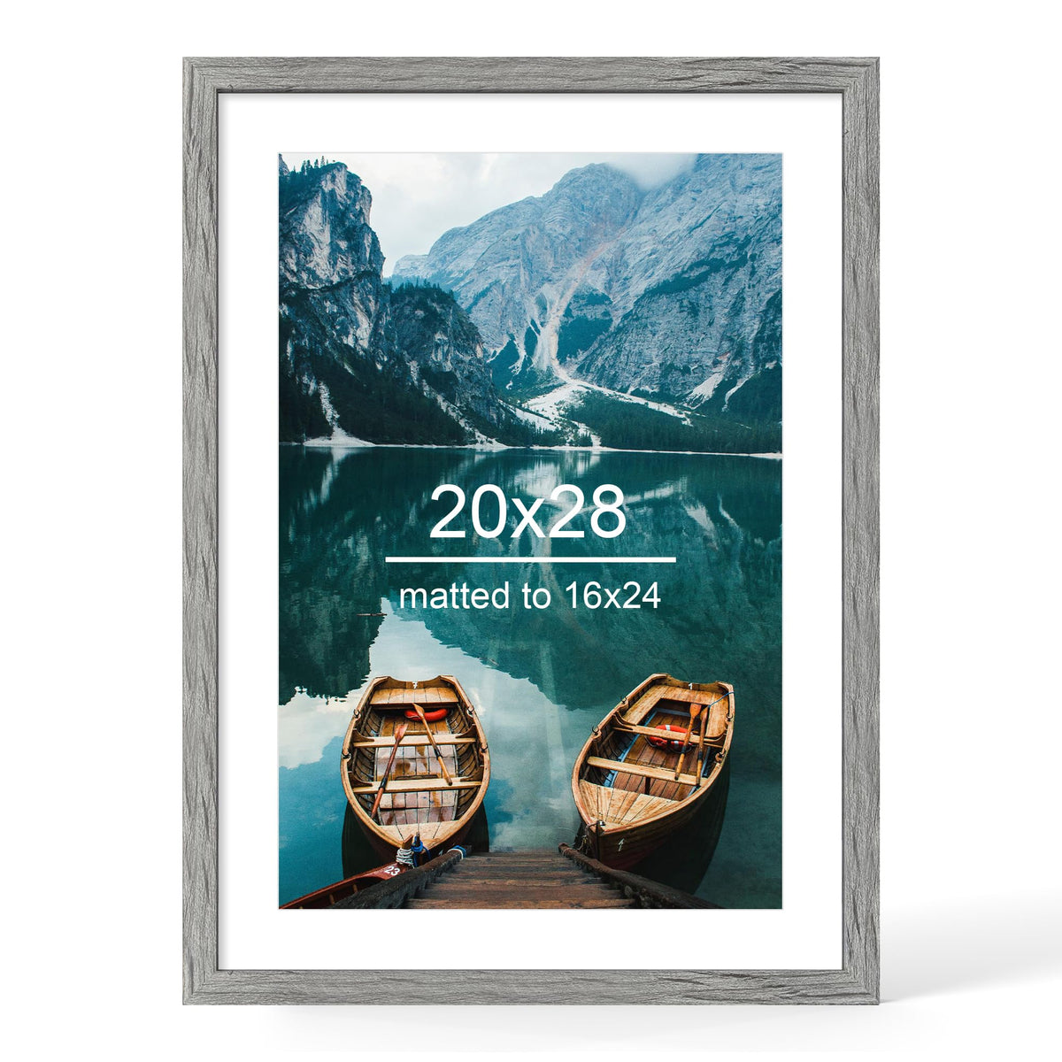 Hongkee 4x6 Picture Frame with Real Glass Wood Frame, 1 Pack (Mat 3.5x5)