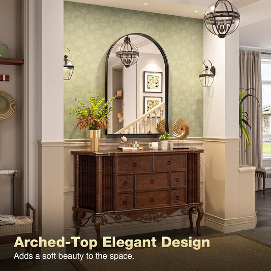 Brightify Arched Mirror, 24 x 40 Inch Black Arch Mirror