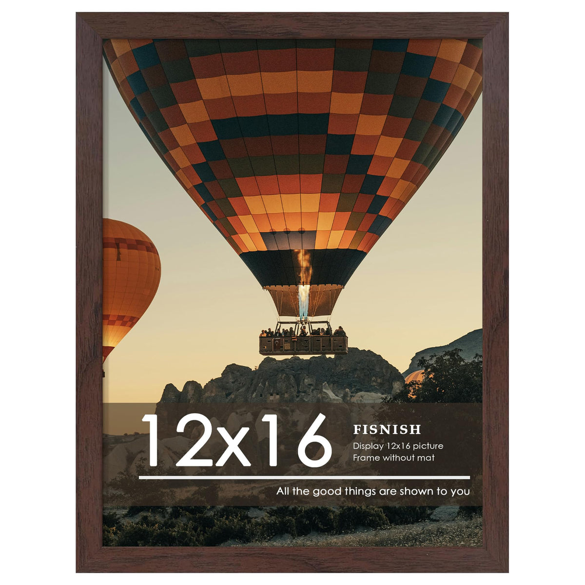 12x16 Picture Frame Brown, Classic Poster Frame for Wall Mounting