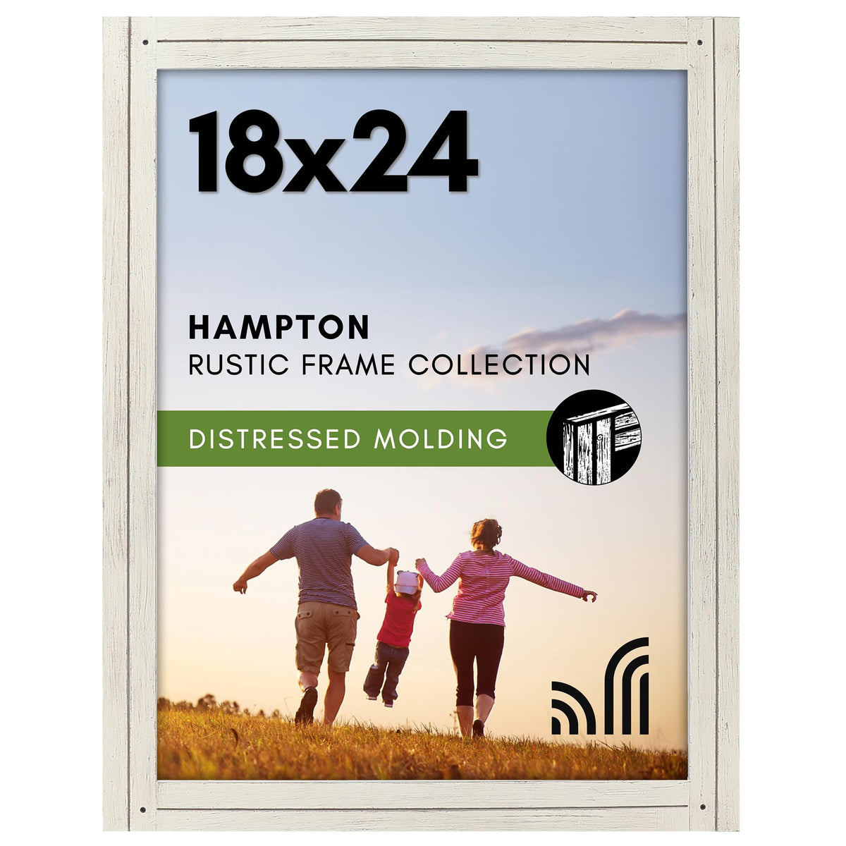 Americanflat 5x7 Picture Frame - Distressed Wood - Charcoal Black