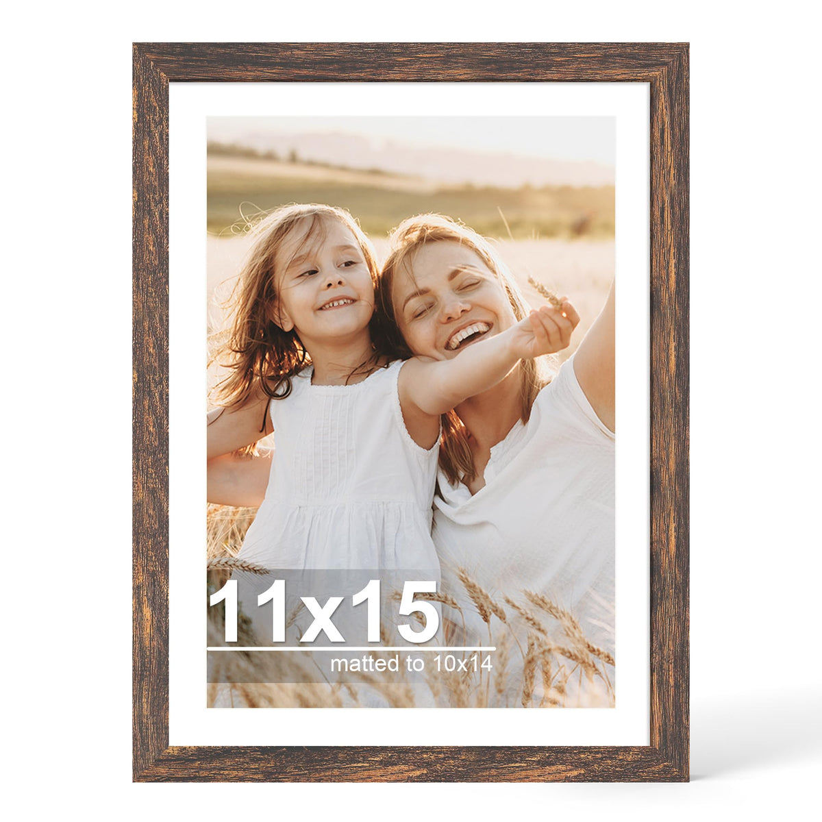 Hongkee 4x6 Picture Frame with Real Glass Wood Frame, 1 Pack (Mat 3.5x5)