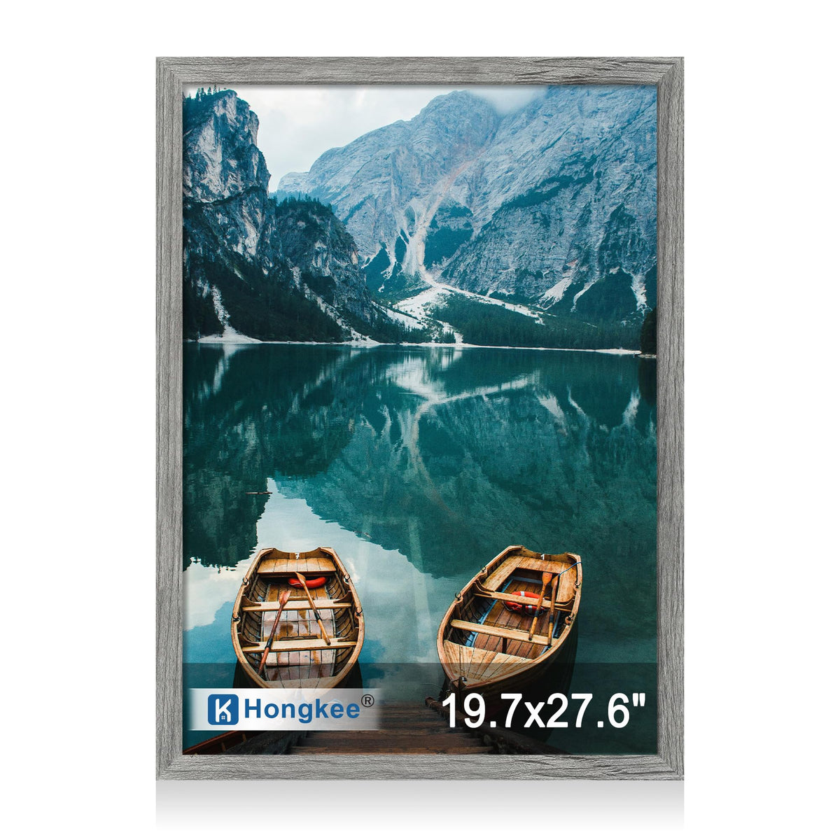 Hongkee 4x6 Picture Frame with Real Glass Wood Frame, 1 Pack (Mat 3.5x5)