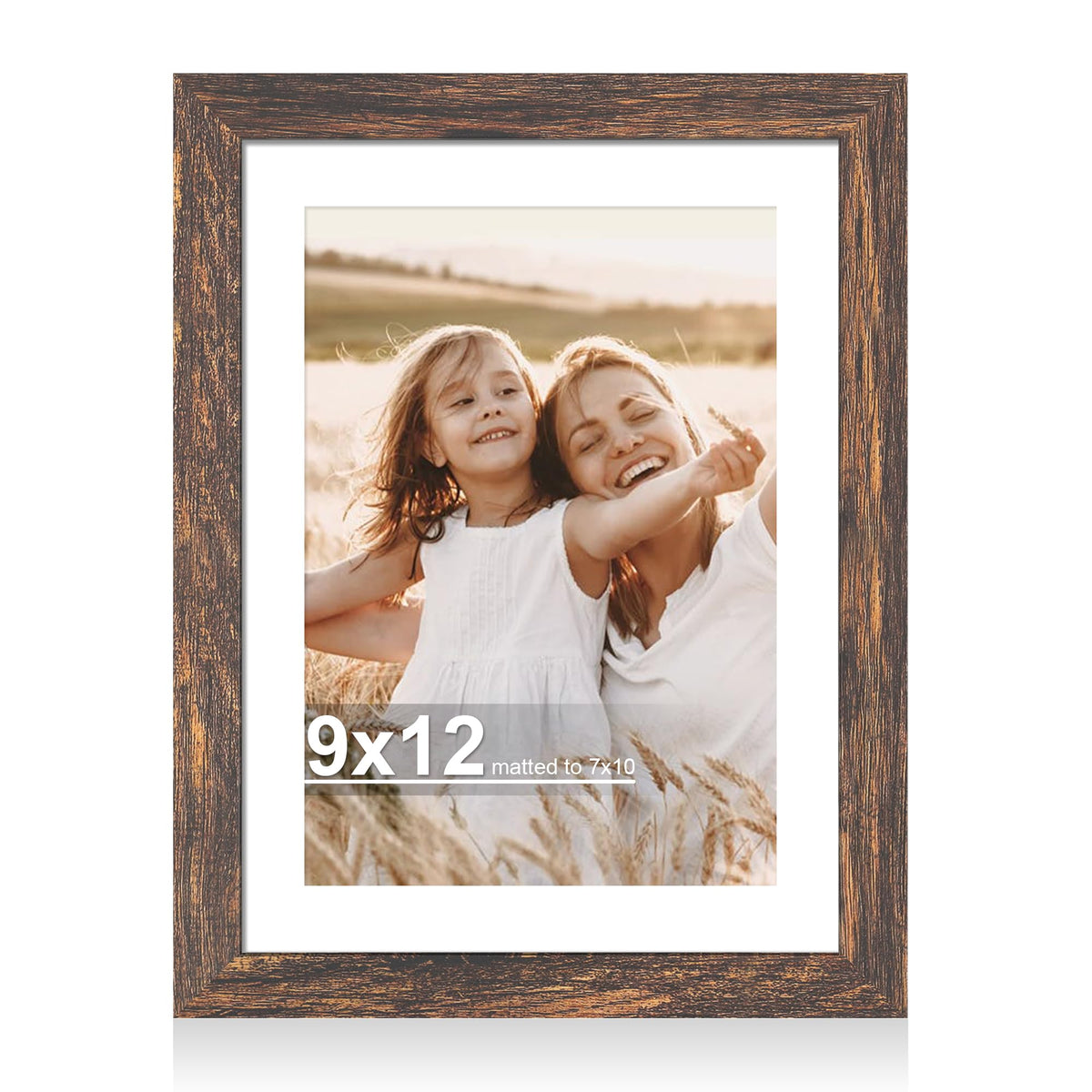 Hongkee 4x6 Picture Frame with Real Glass Wood Frame, 1 Pack (Mat 3.5x5)