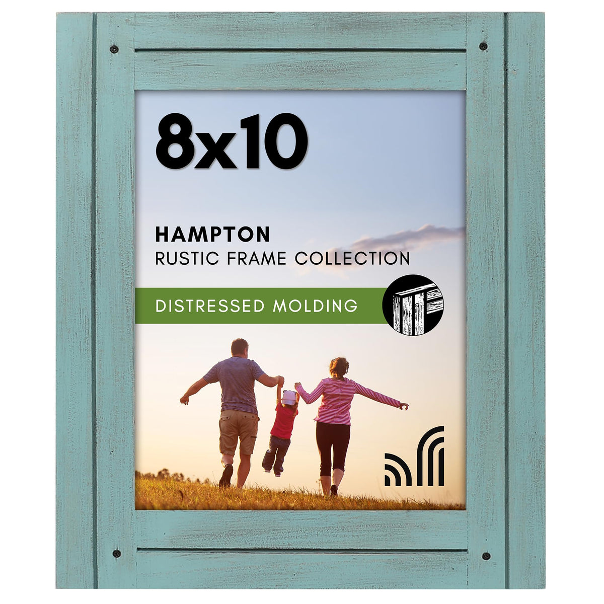 Americanflat 5x7 Picture Frame - Distressed Wood - Charcoal Black