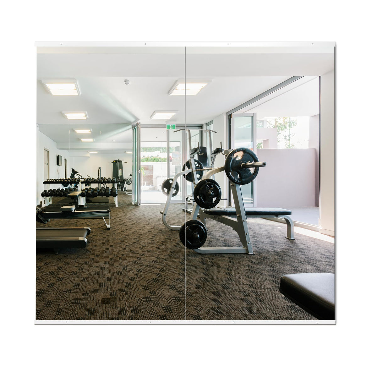 Delma Home Gym Mirrors, 12'' x 12'' Glass Mirror Tiles, 16 PCS