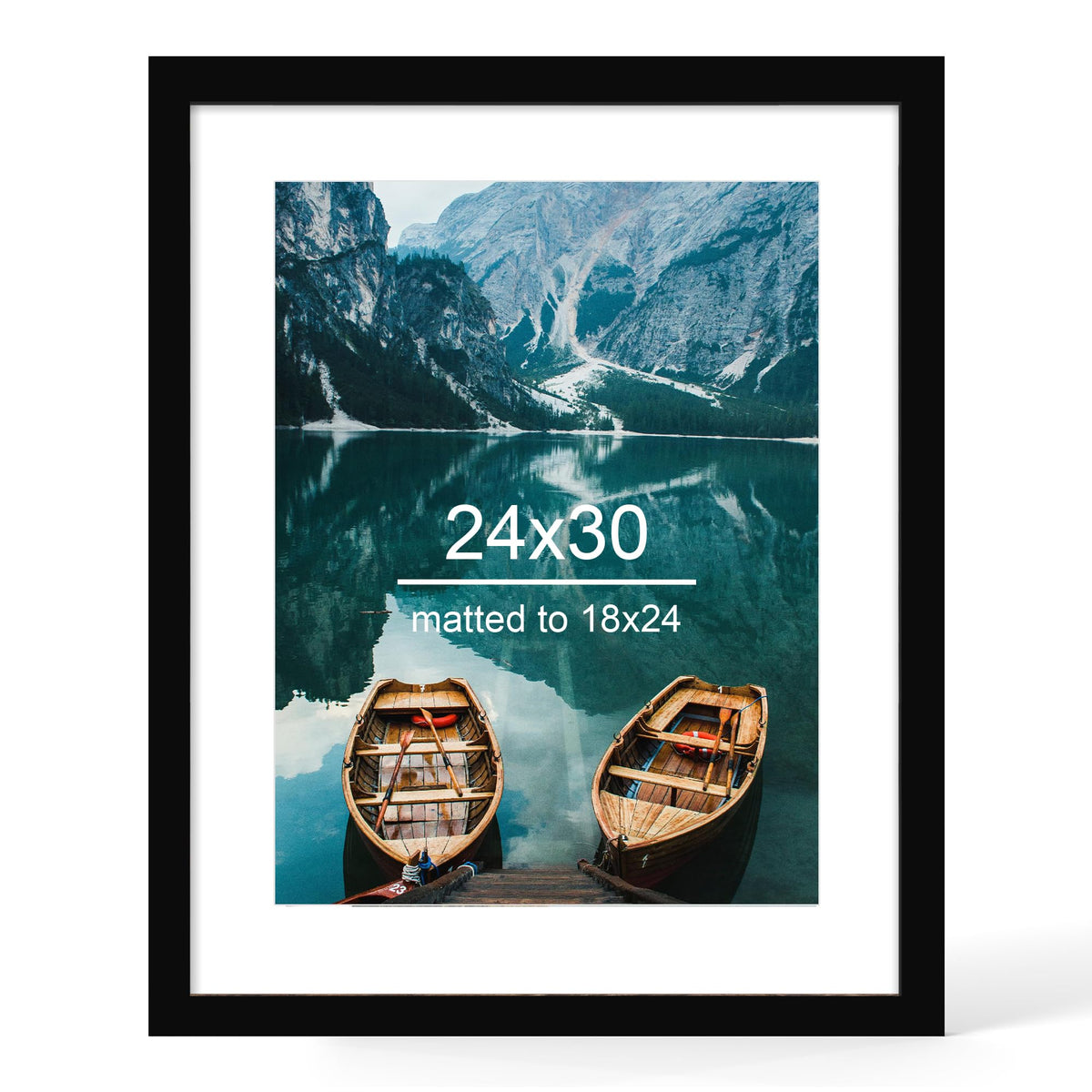 Hongkee 4x6 Picture Frame with Real Glass Wood Frame, 1 Pack (Mat 3.5x5)
