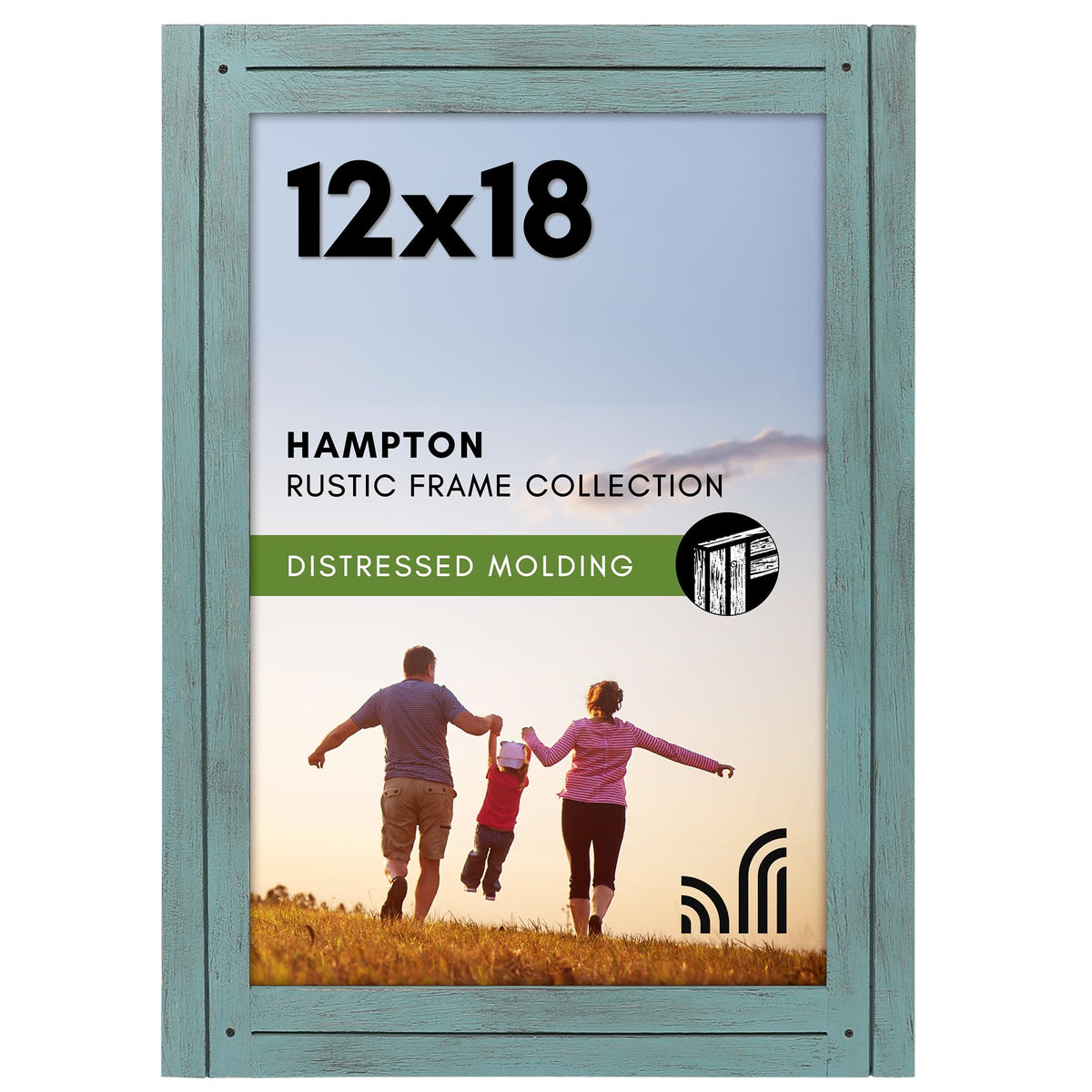 Americanflat 5x7 Picture Frame - Distressed Wood - Charcoal Black