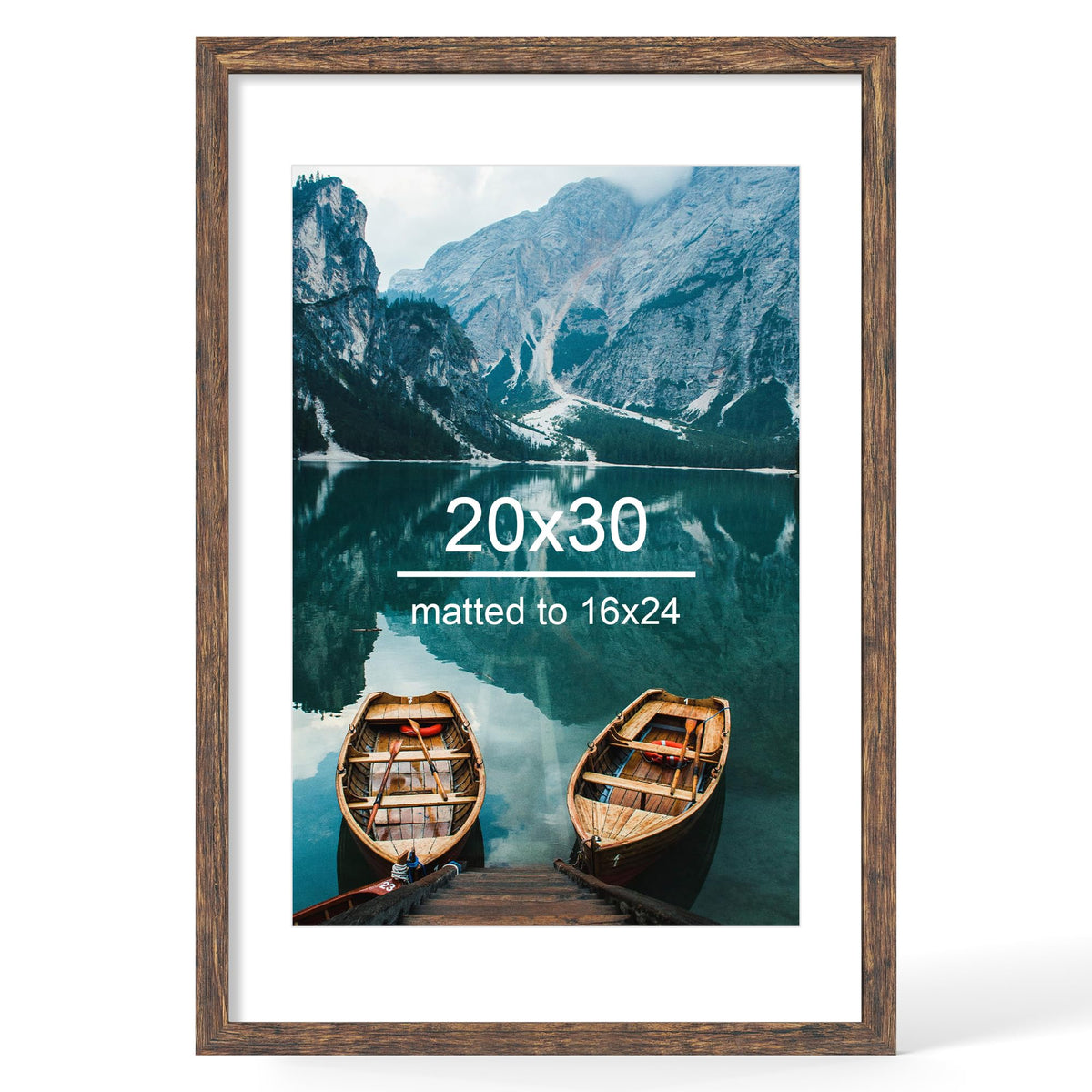 Hongkee 4x6 Picture Frame with Real Glass Wood Frame, 1 Pack (Mat 3.5x5)