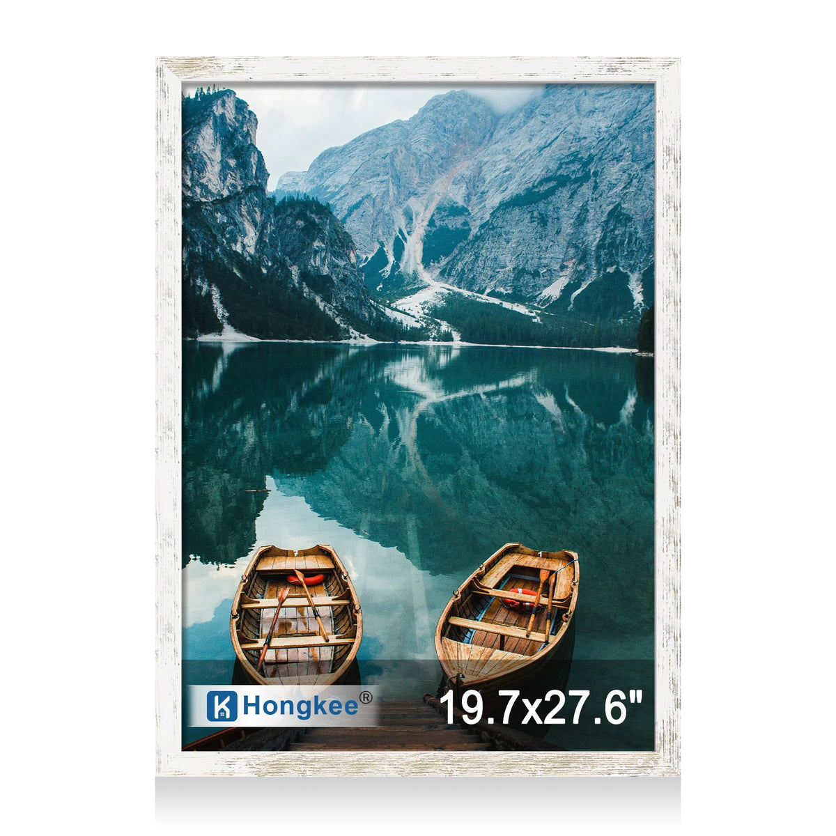 Hongkee 4x6 Picture Frame with Real Glass Wood Frame, 1 Pack (Mat 3.5x5)