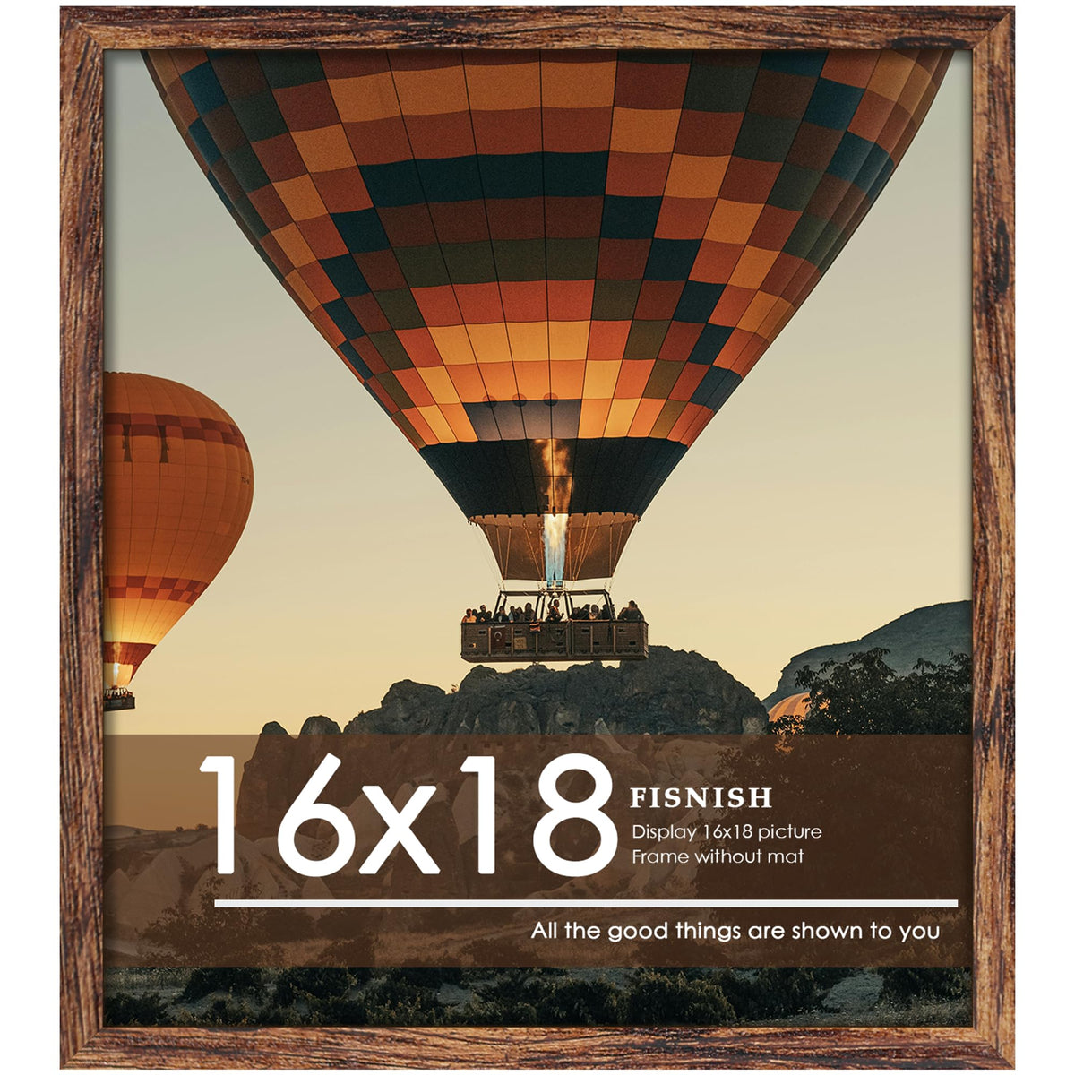 12x16 Picture Frame Brown, Classic Poster Frame for Wall Mounting