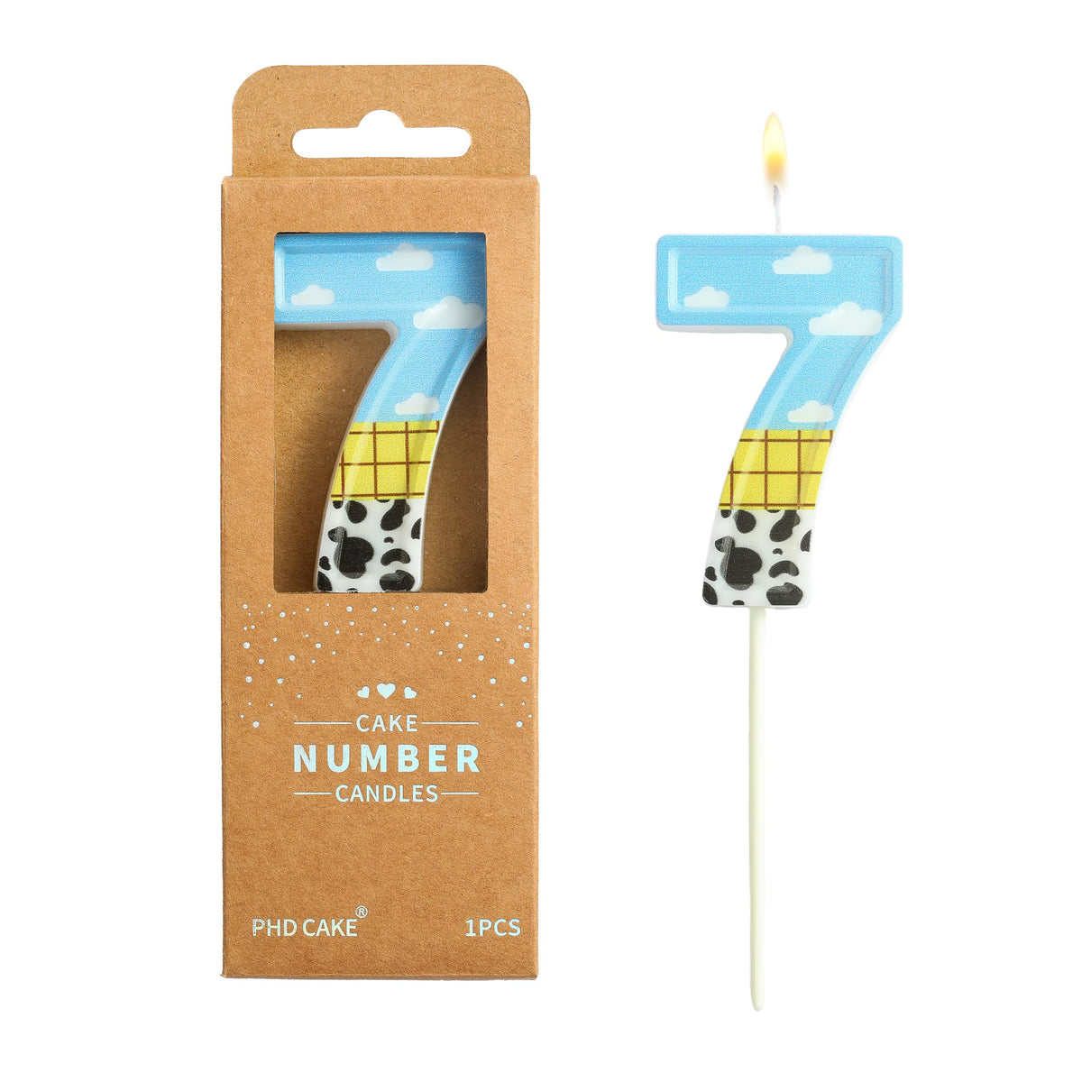 PHD CAKE 2.76 Inch Number 2 Toy Inspired Birthday Candles, Cartoon Story Number Candles, Cake Number Candles, Party Celebration, Style Candle