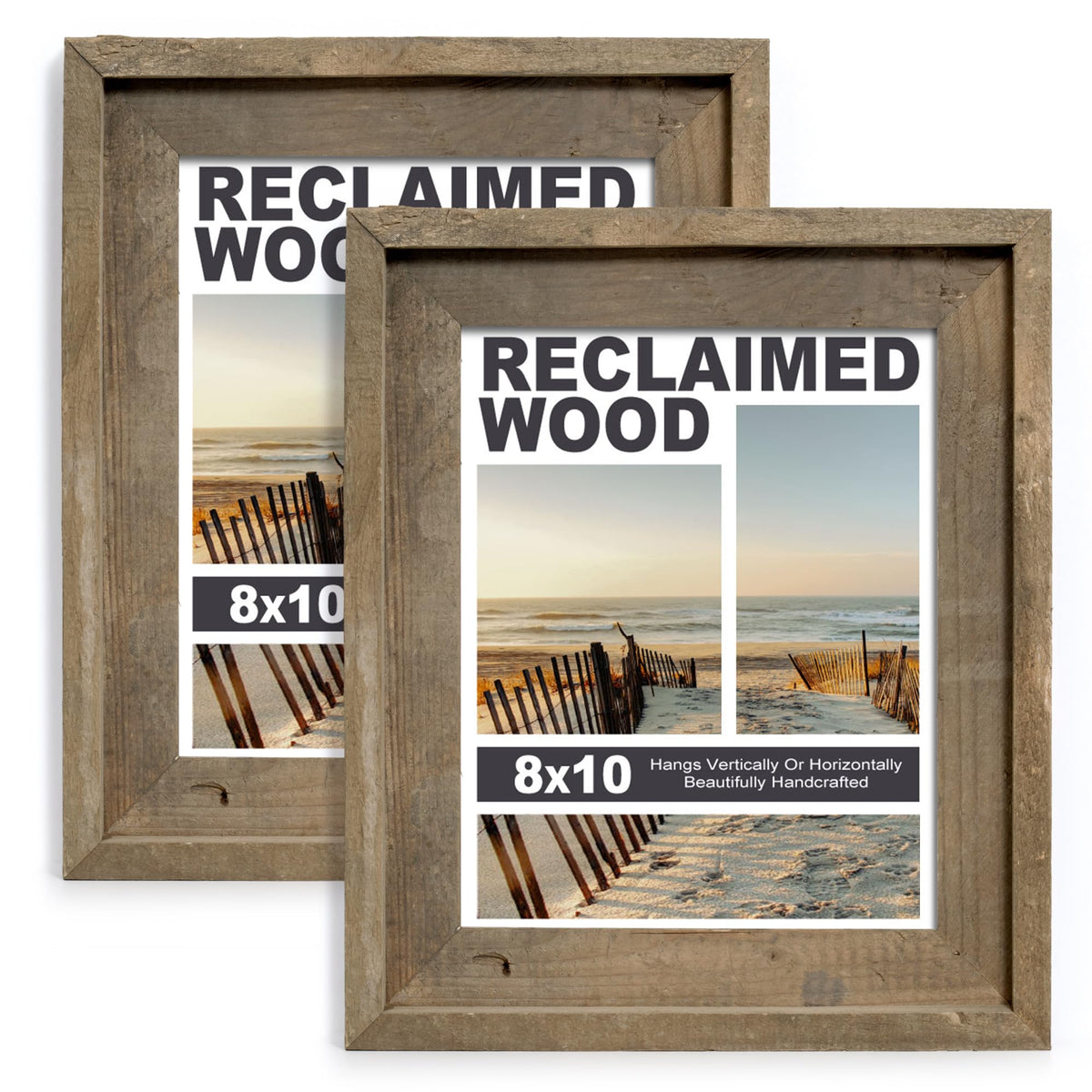 FLYJOE 11x14 Picture Frame, Reclaimed Barnwood Photo Frame, 1pc